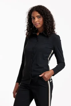 Poppy tape shirt - black