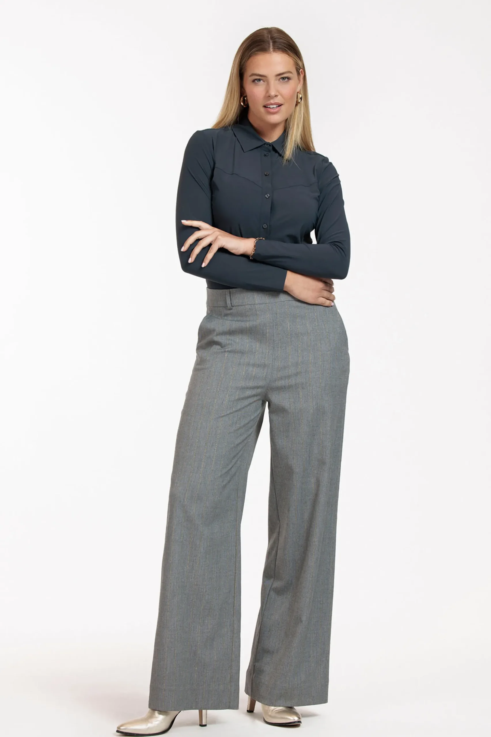 Poppy western shirt - antraciet