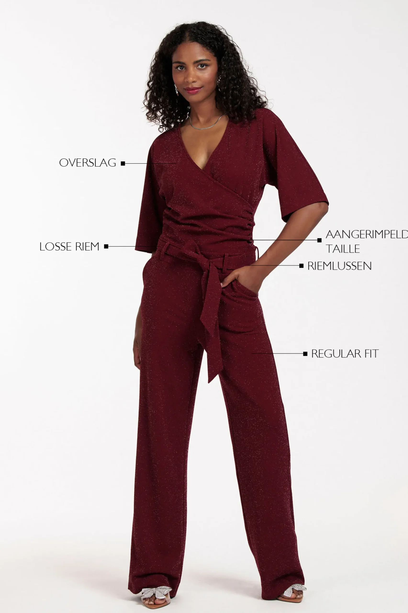 Primrose sparkle jumpsuit - merlot