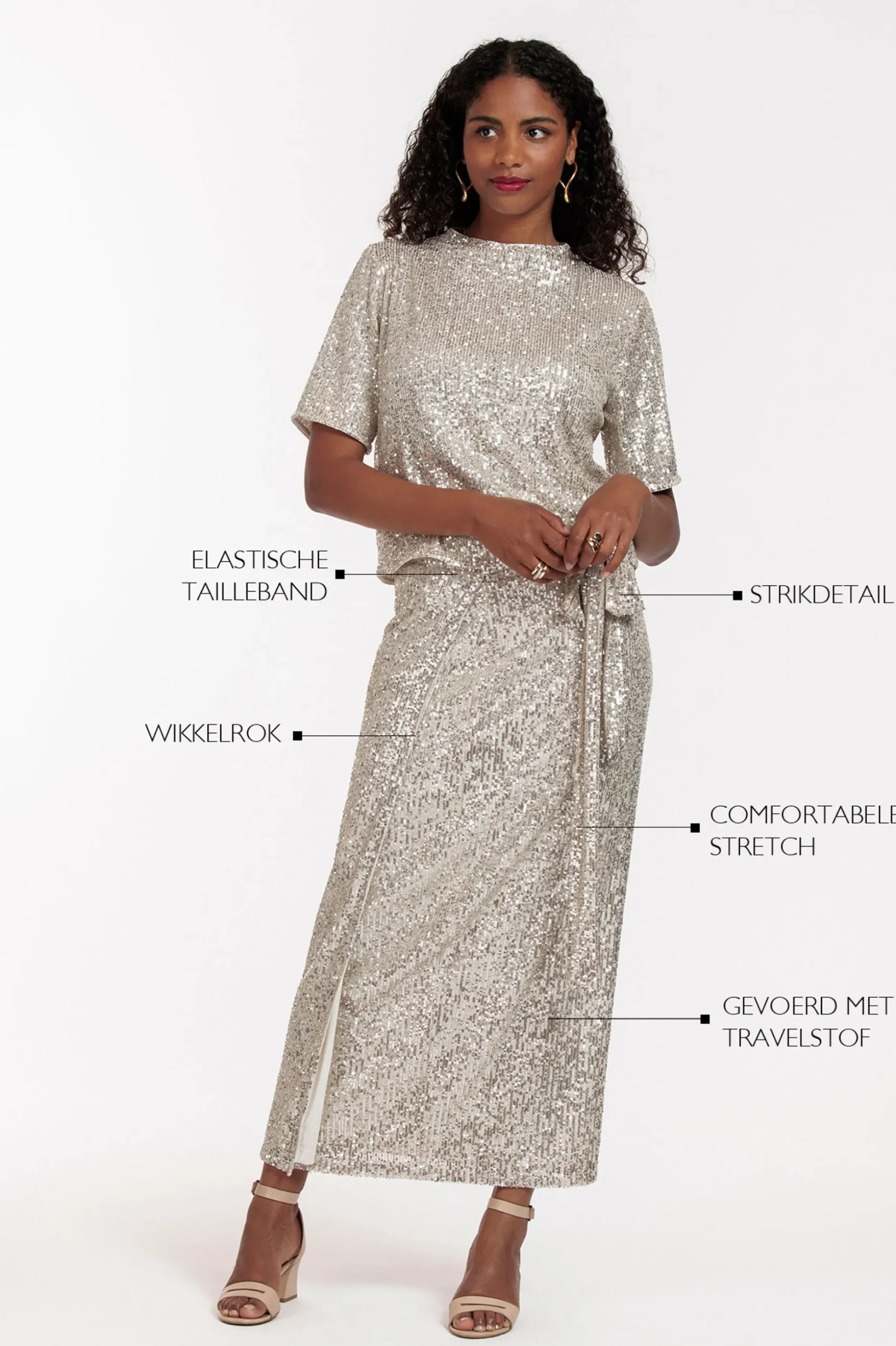 Queen sequins skirt - gold