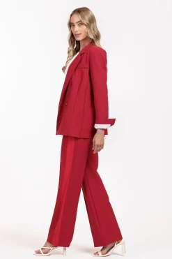 Remi bnd contrast trousers - dark red