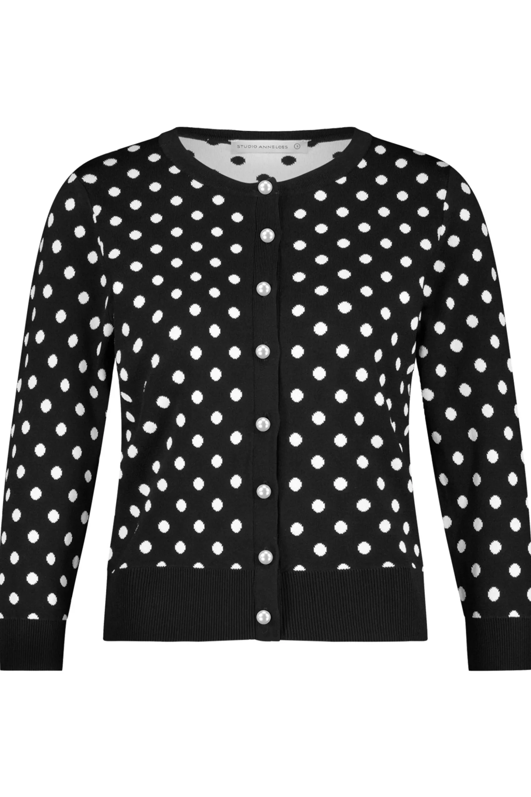 Renate dot cardigan - black/off white