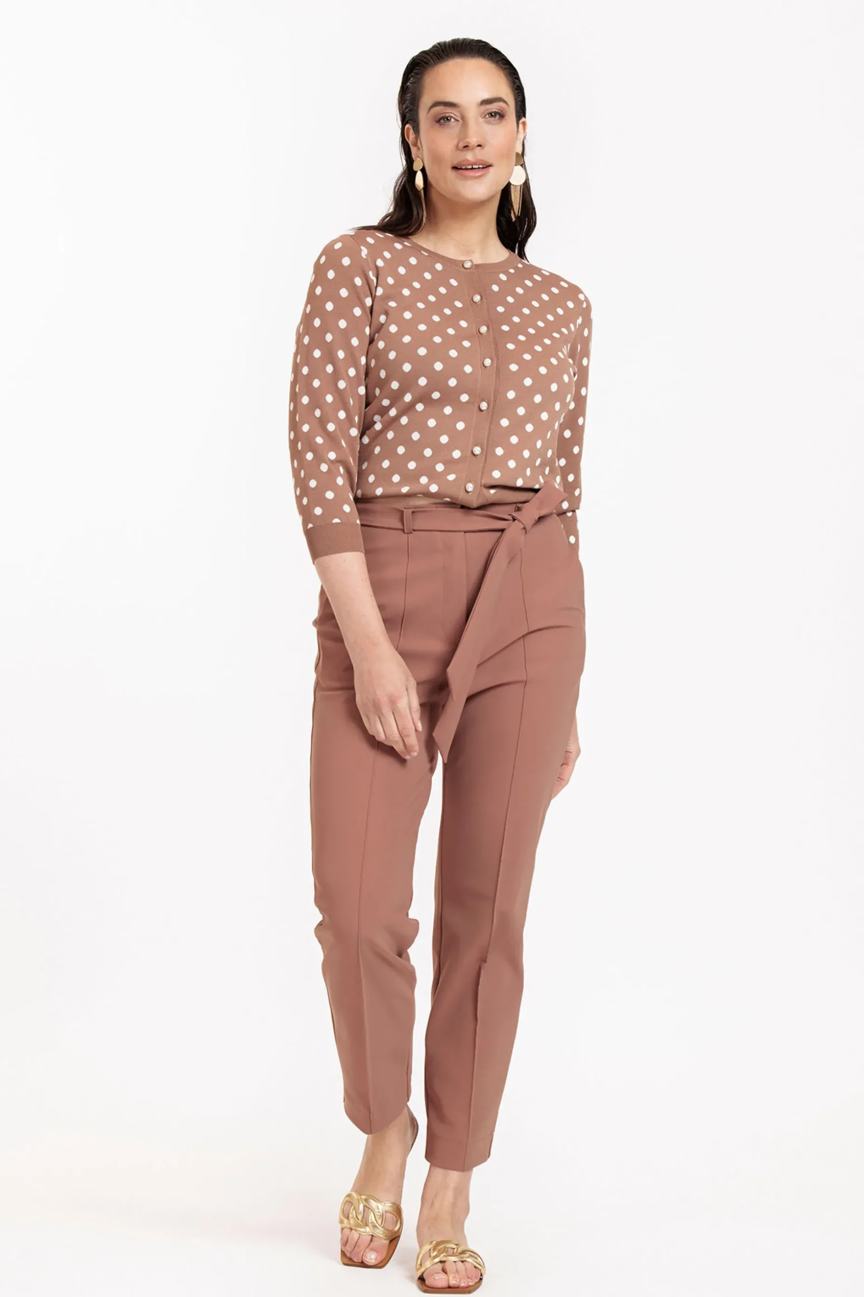 Renate dot cardigan - chocolate/Kit