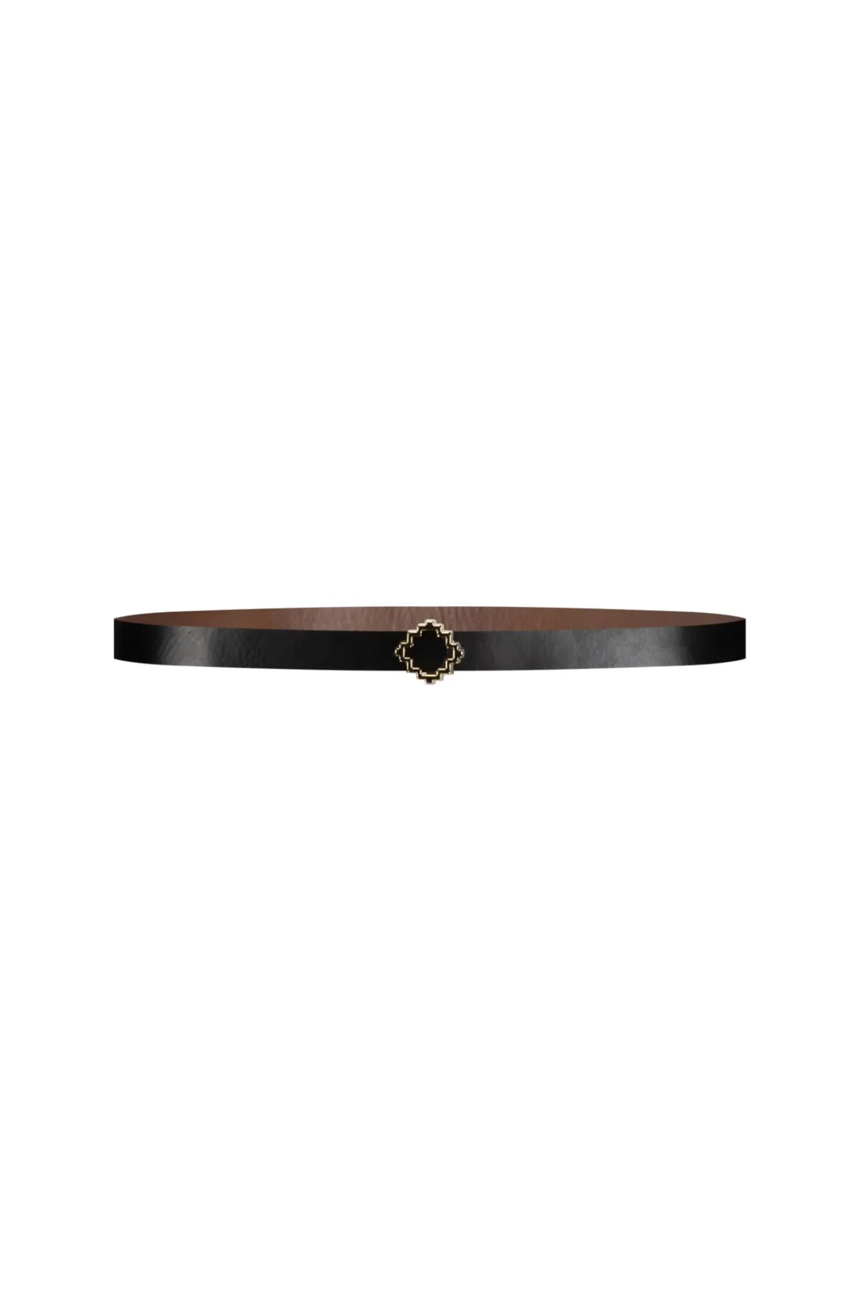 Reversible ornament belt - Cognac/black
