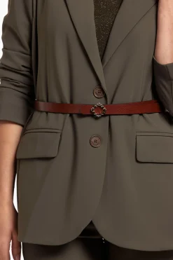 Reversible ornament belt - Cognac/black