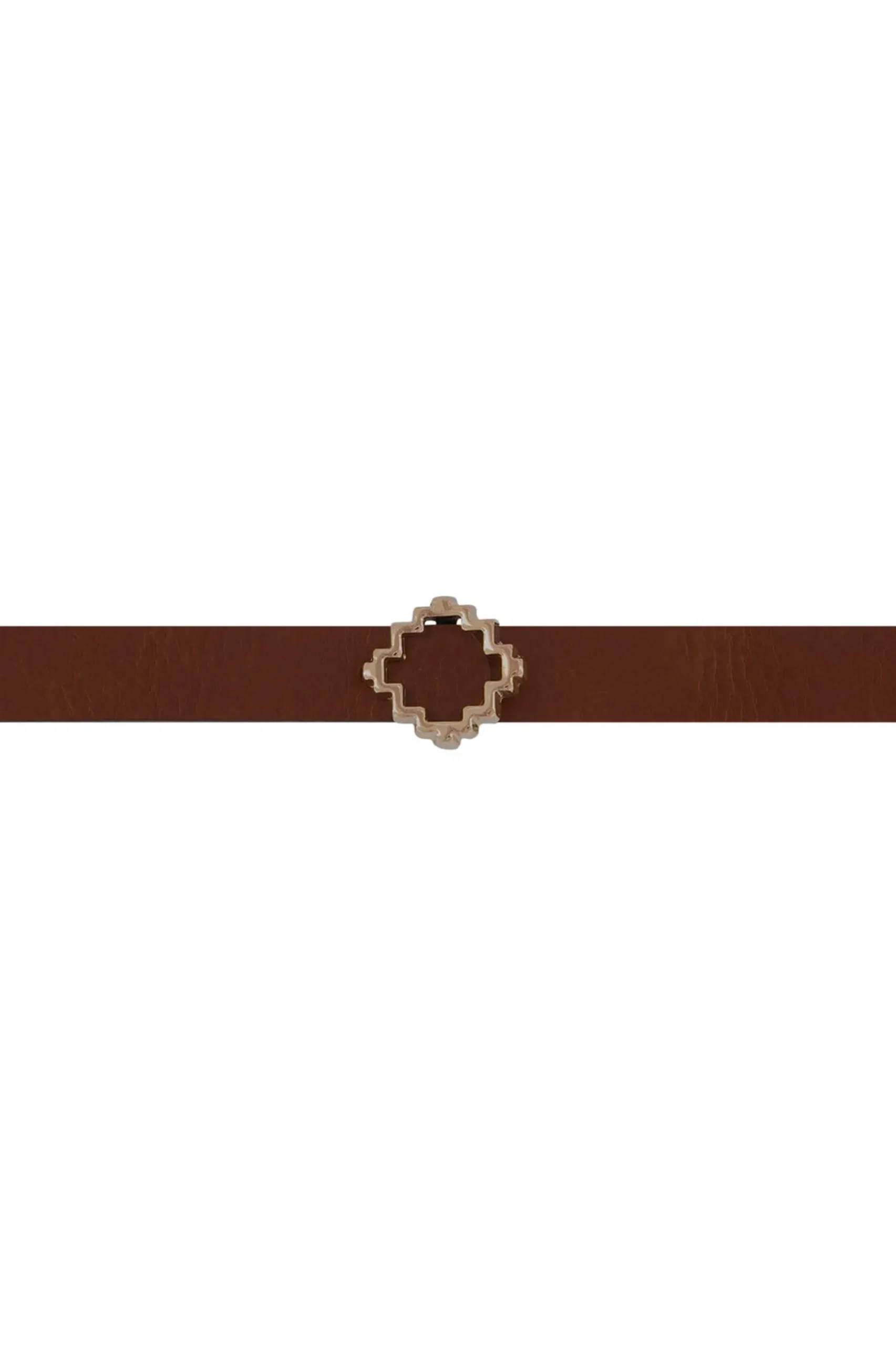 Reversible ornament belt - Cognac/black