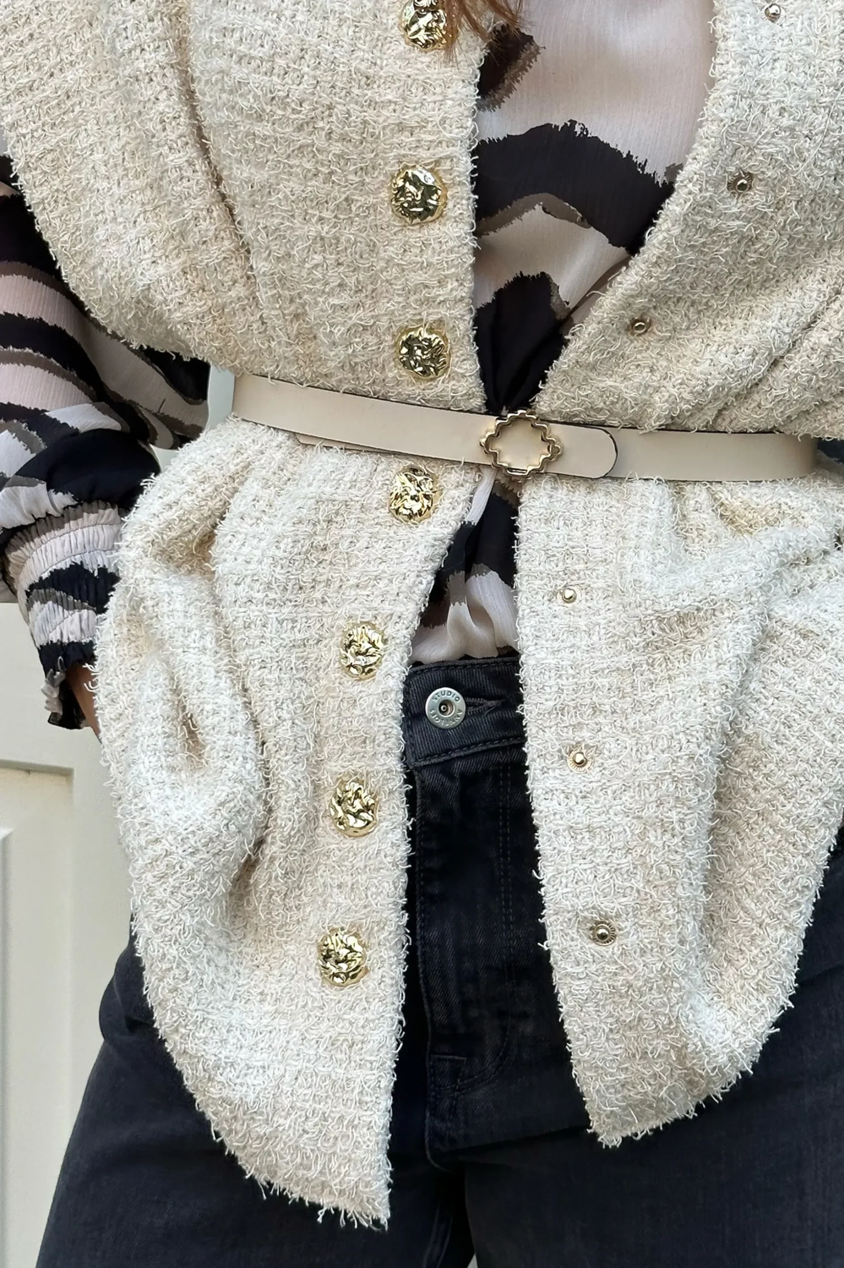 Reversible ornament belt - kit/dark blue