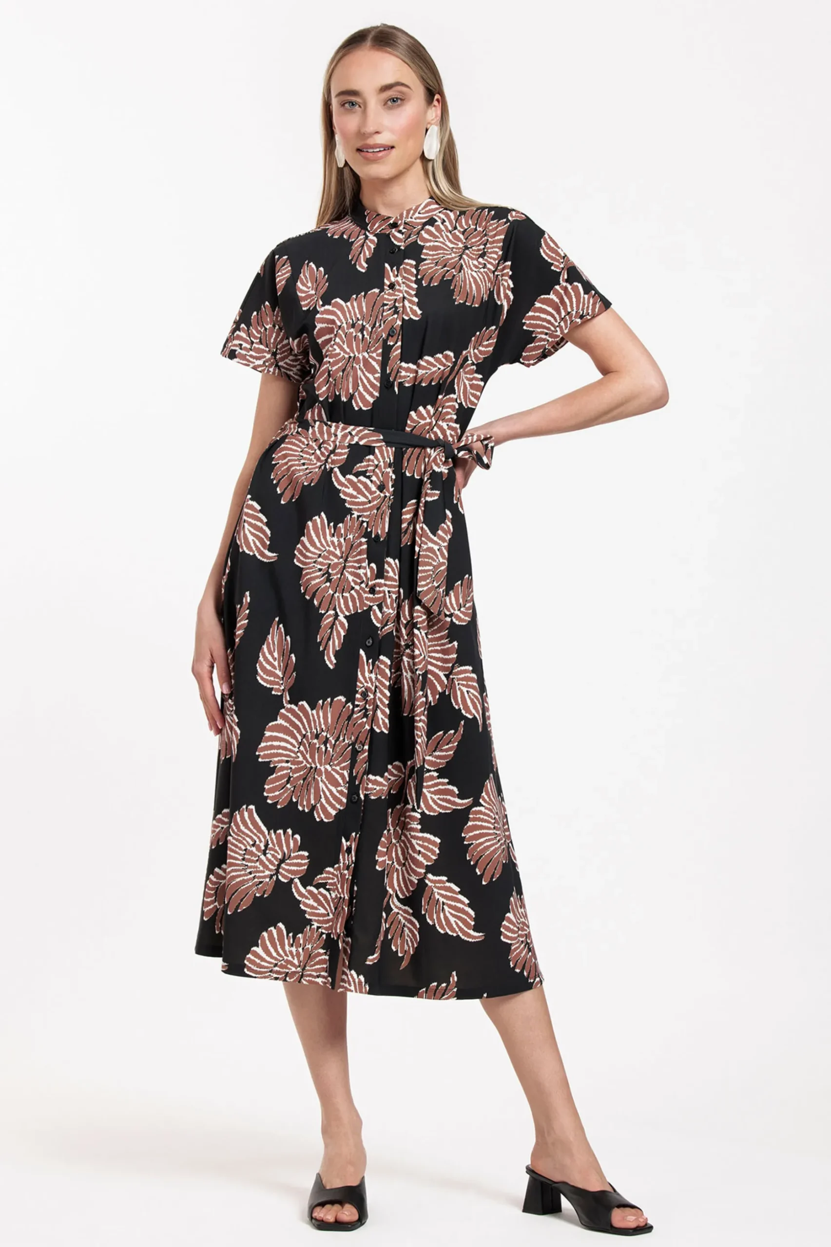 Robin flower dress - black/chocolate