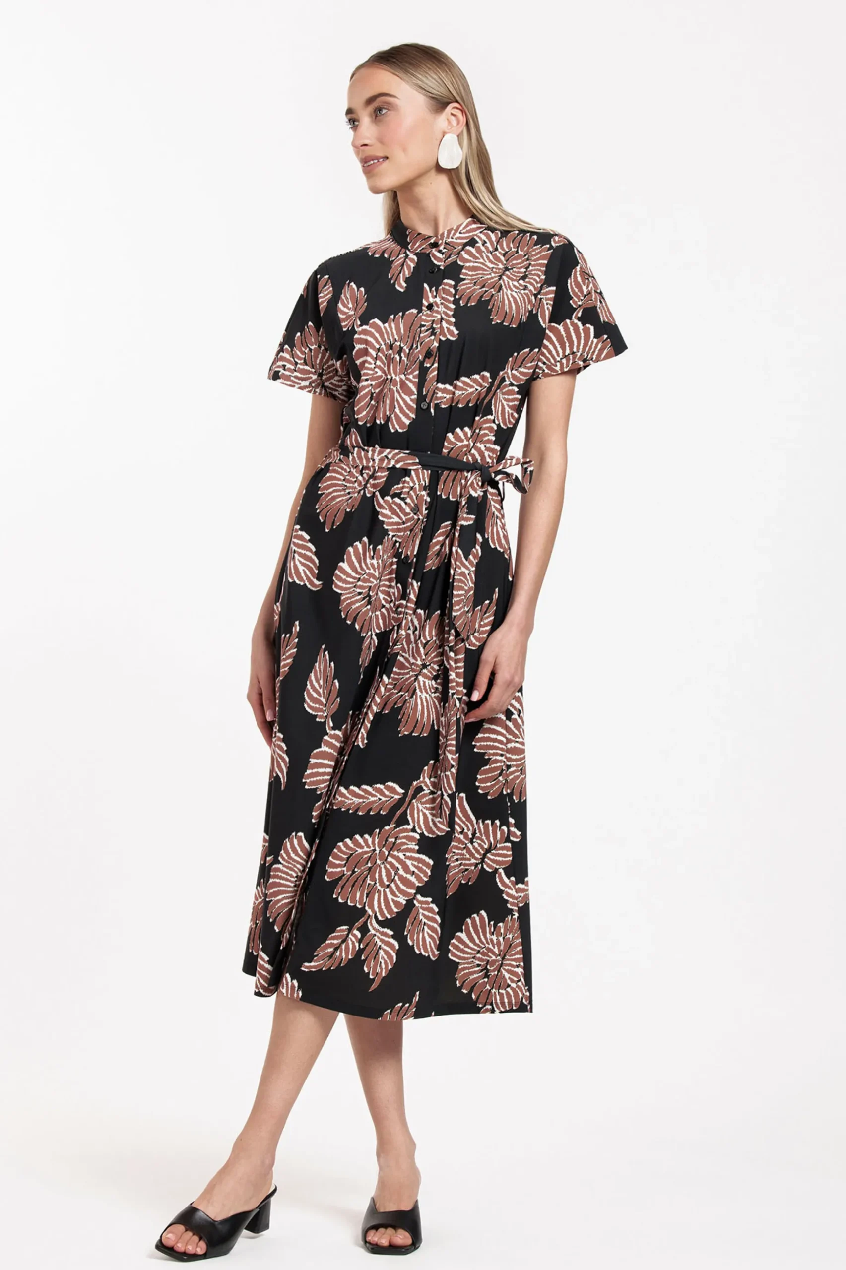 Robin flower dress - black/chocolate