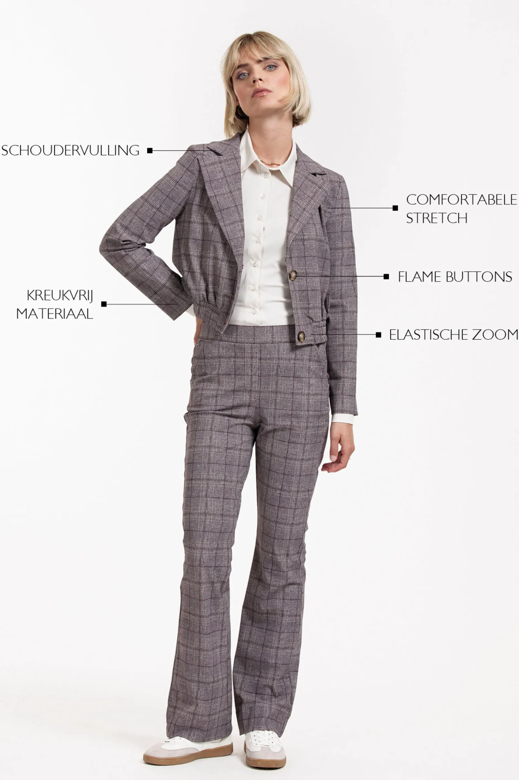 Ruby check jacket - merlot/kit