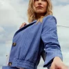 Ruby pinstripe blazer - denim blue