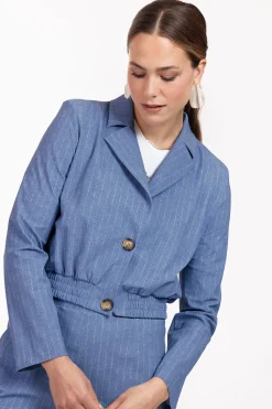 Ruby pinstripe blazer - denim blue