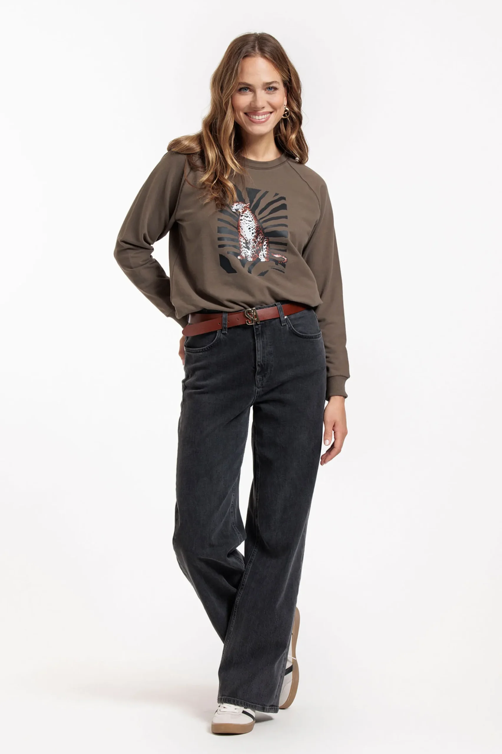 SA buckle belt - cognac