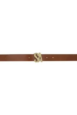 SA buckle belt - cognac