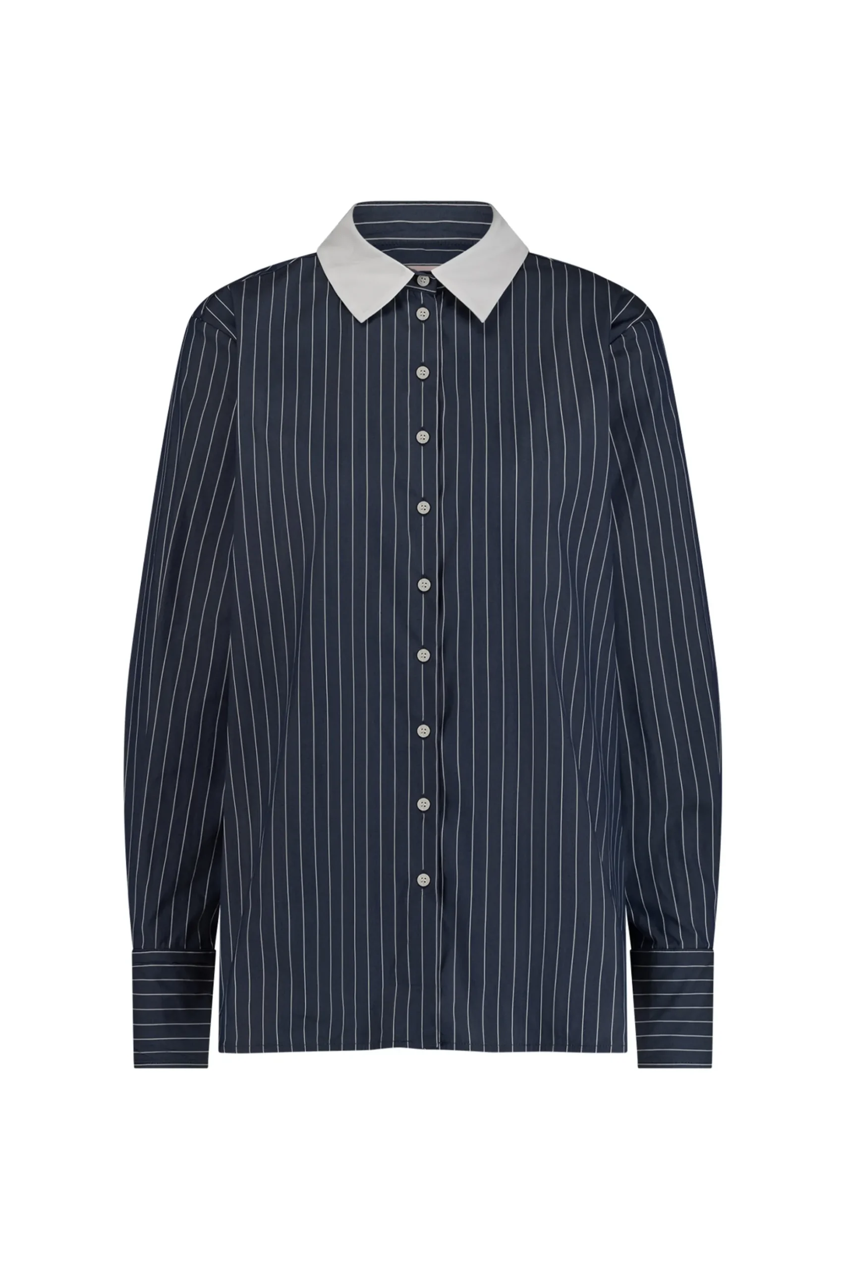 Sammie poplin stripe blouse - dark blue/off white