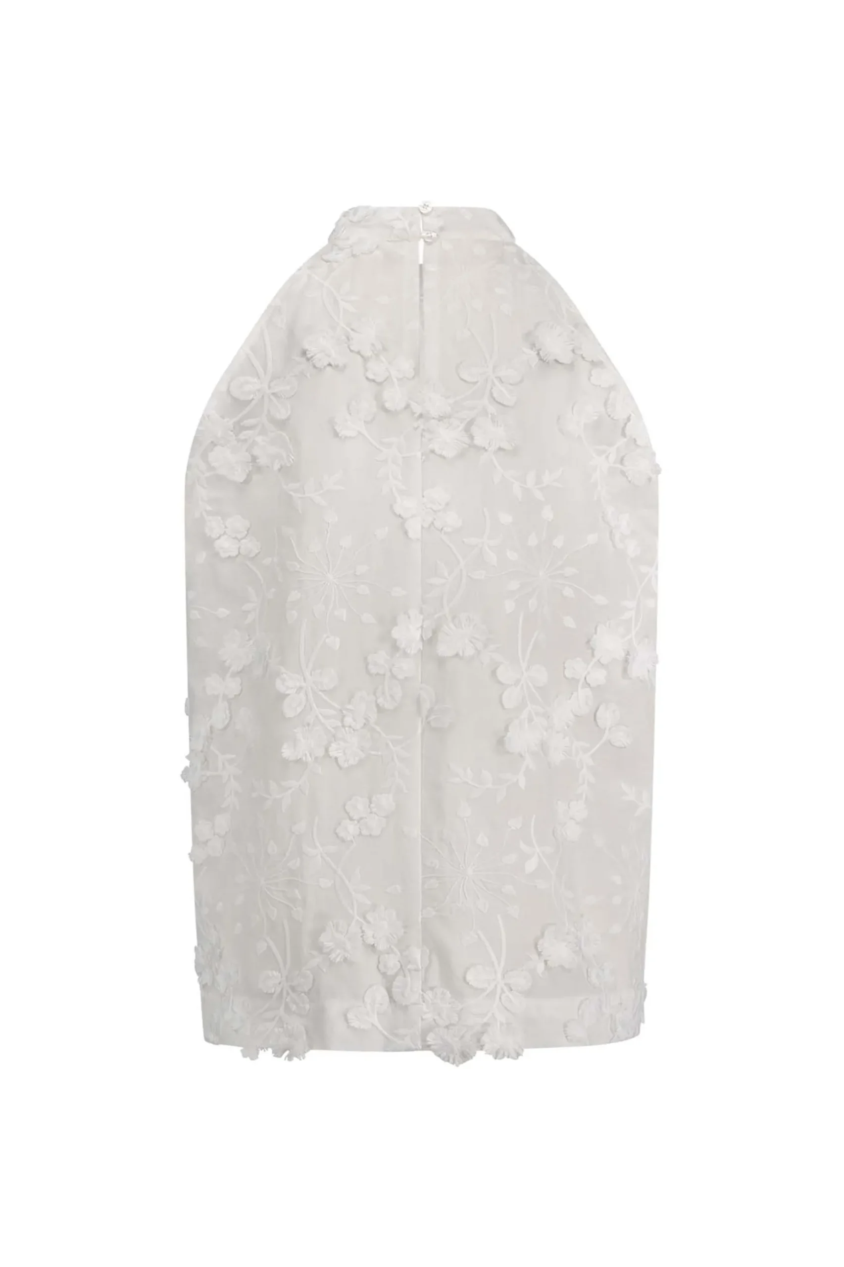 Sara fringe embroidery top - off white