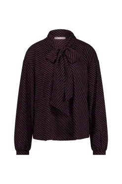Sheila stripe blouse - merlot/dark blue