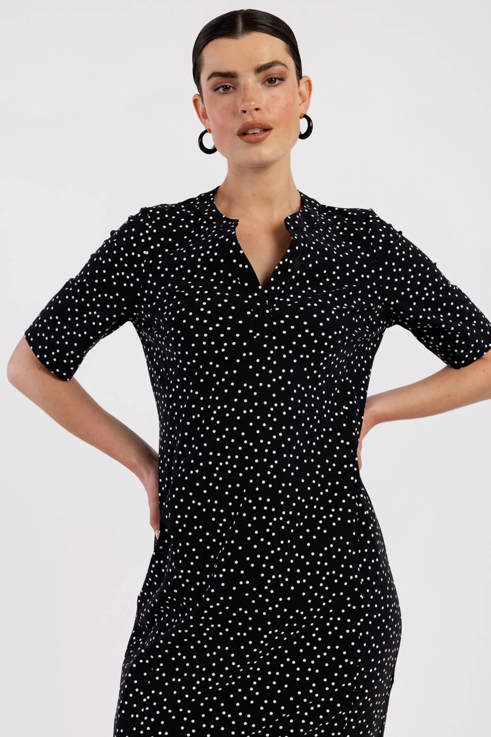 Simplicity irr dot dress - black/off white