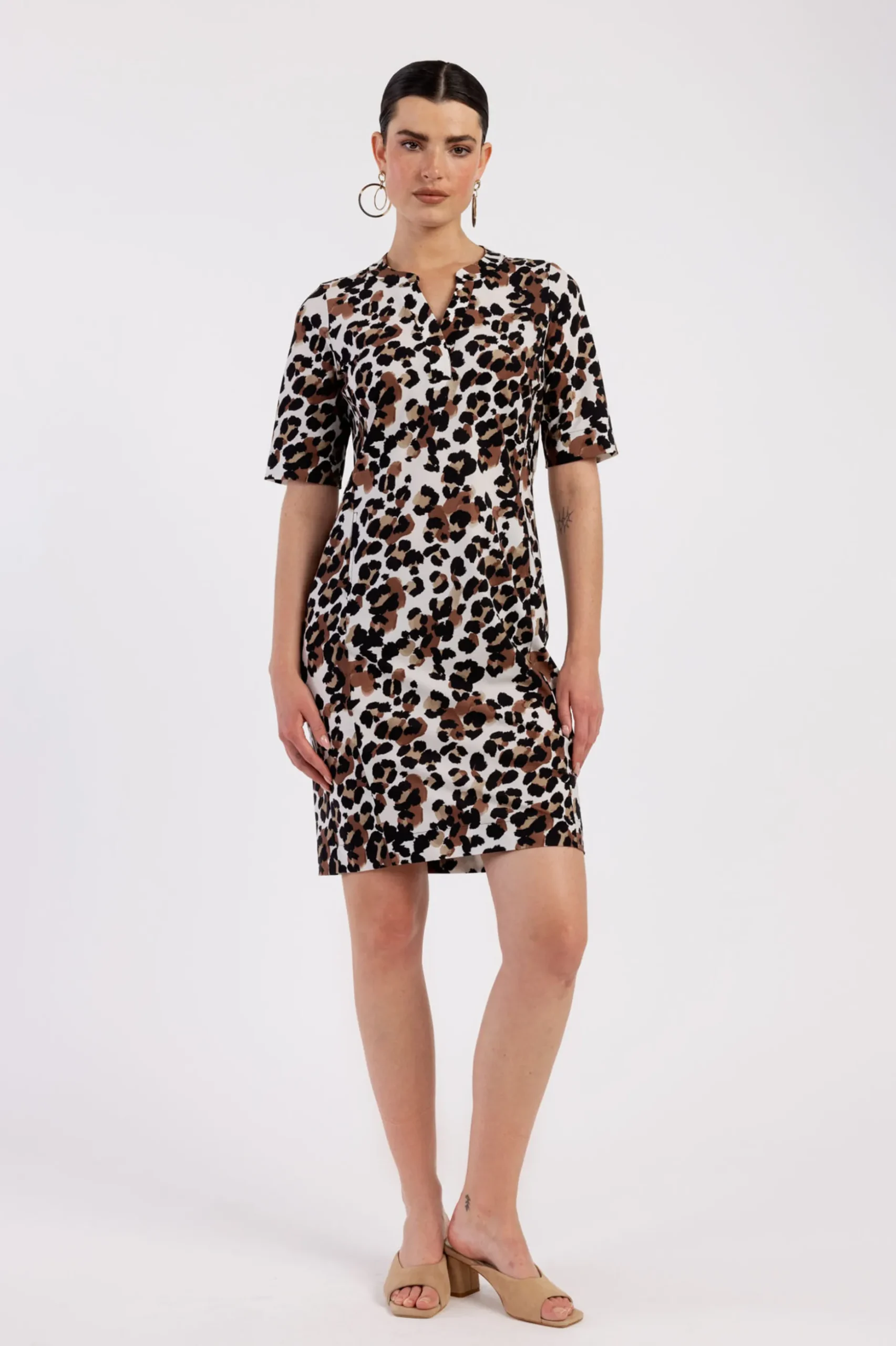 Simplicity leopard dress - kit/chocolate