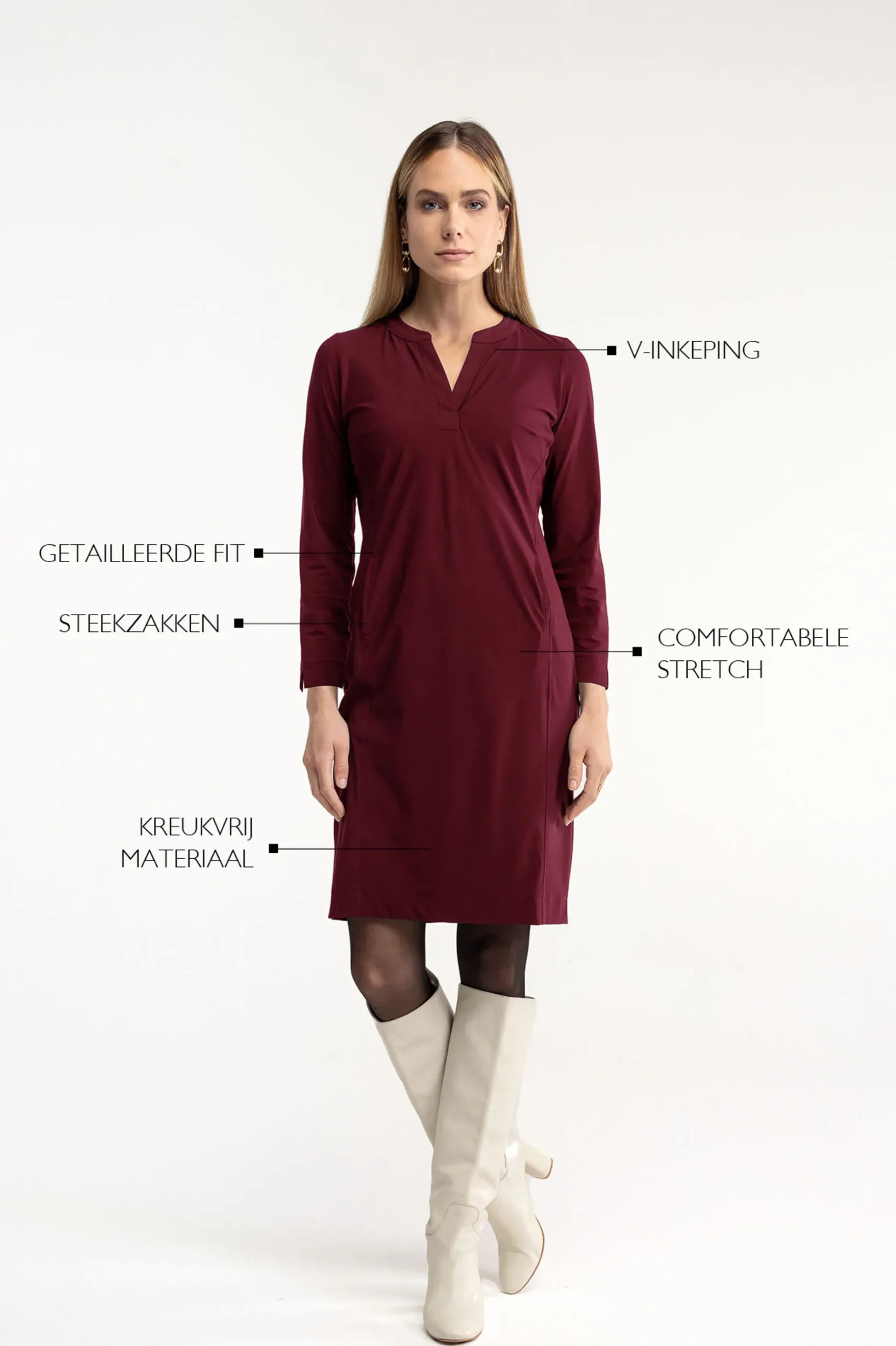 Simplicity long sleeve dress - merlot