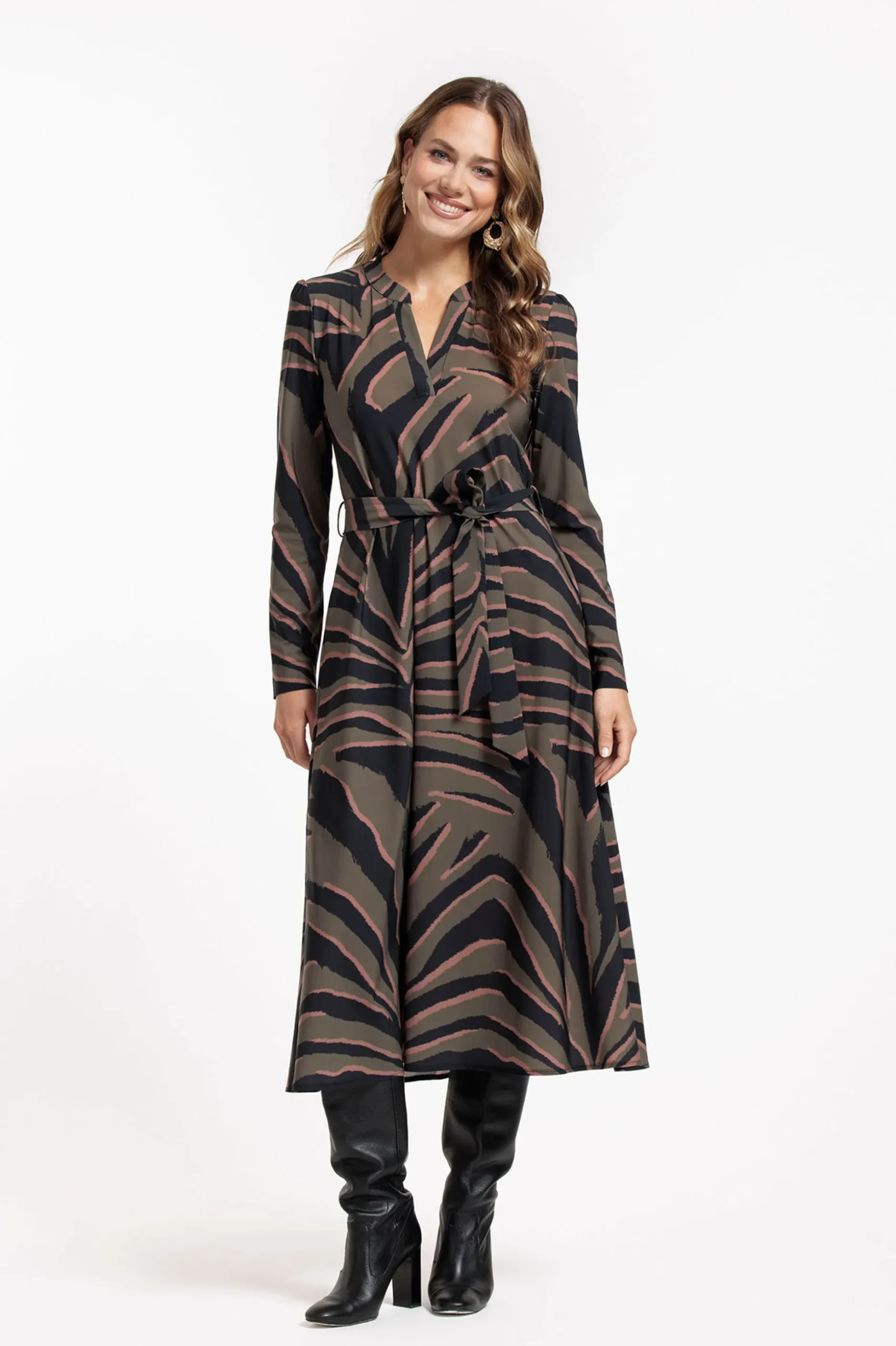 Sira zebra dress - black/new army