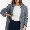Sofie tweed blazer - dblue/kit