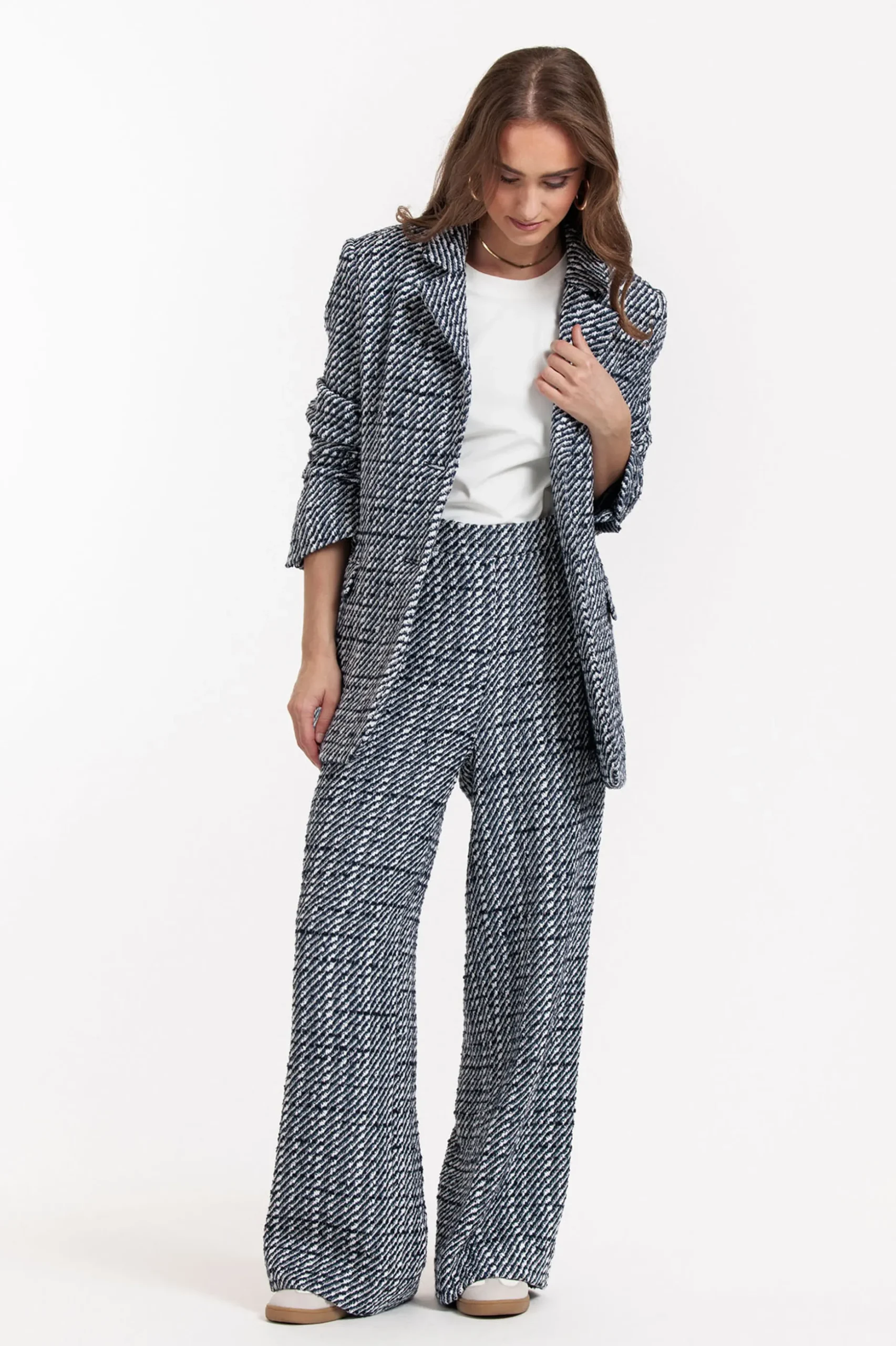 Sofie tweed blazer - dblue/kit