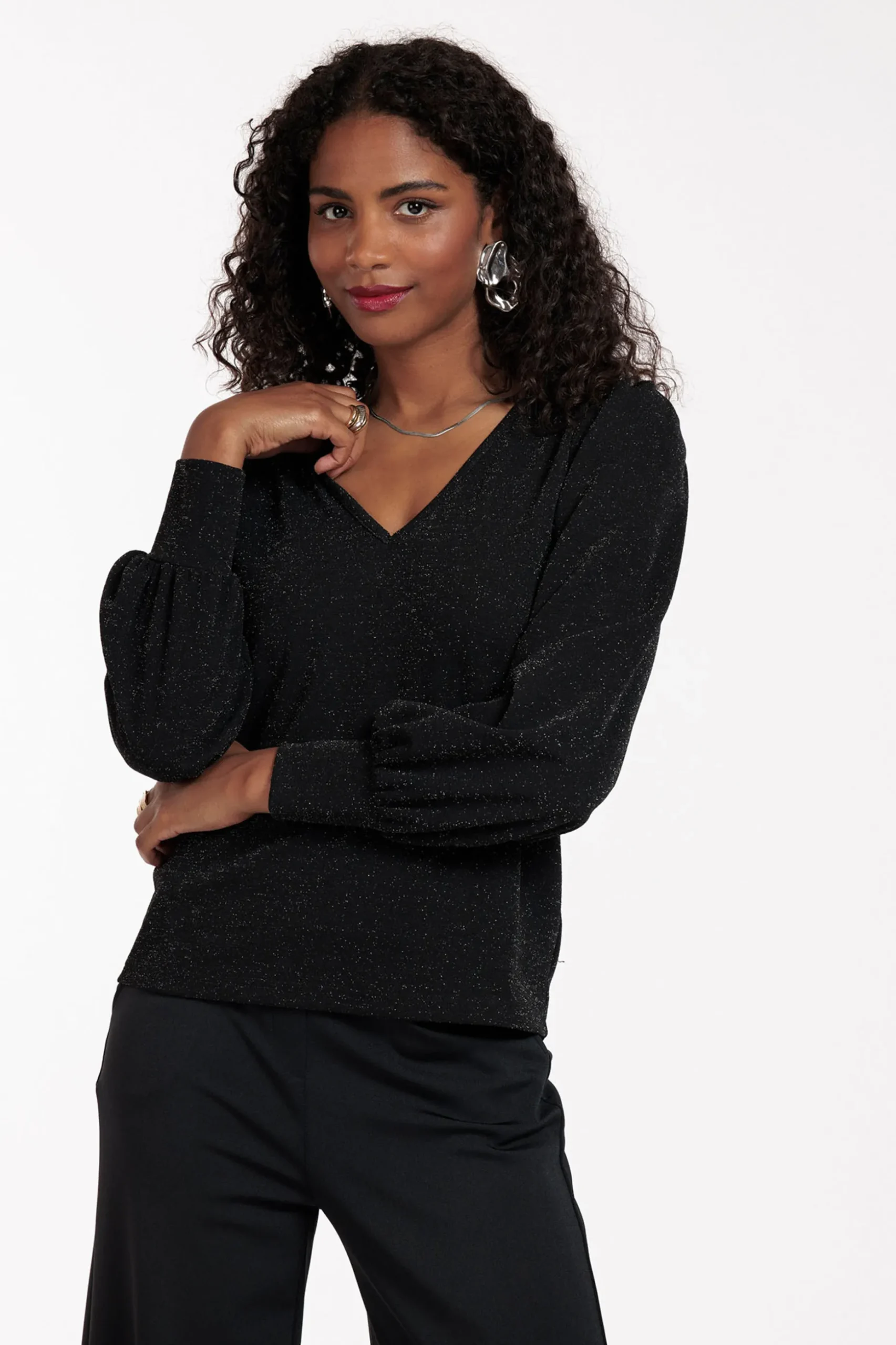 Sophie sparkle top - black