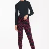 Stairdown leaves trousers - darkblue/merlot