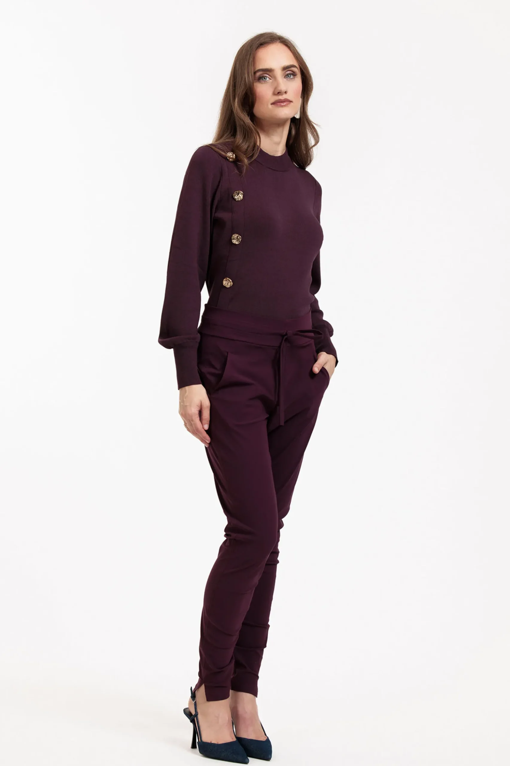 Stairdown trousers - blackberry