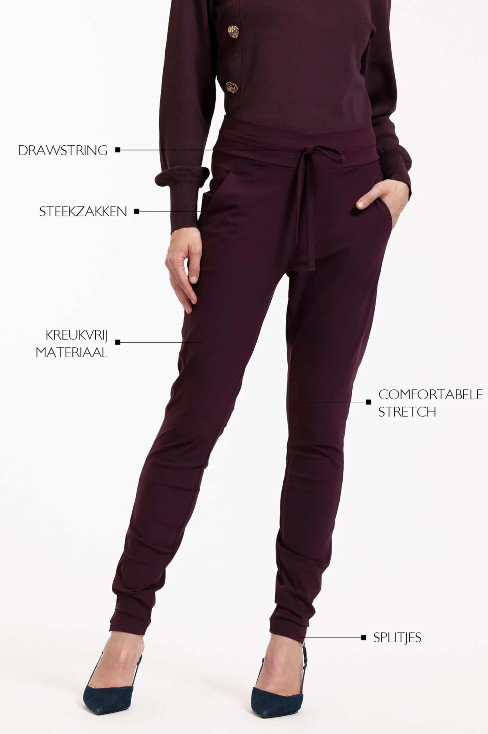 Stairdown trousers - blackberry