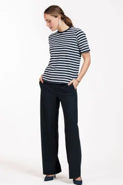 Steffie stripe tshirt - dark blue/off white