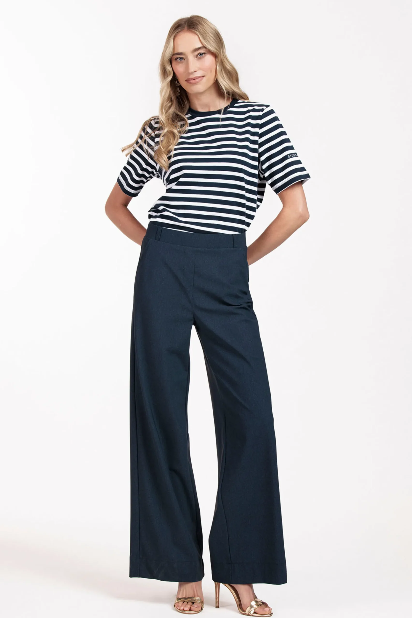Steffie stripe tshirt - dark blue/off white