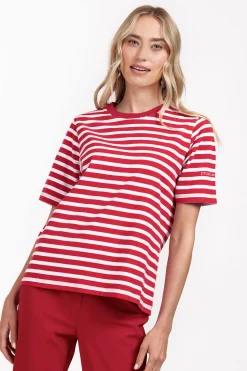 Steffie stripe tshirt - red/offwhite