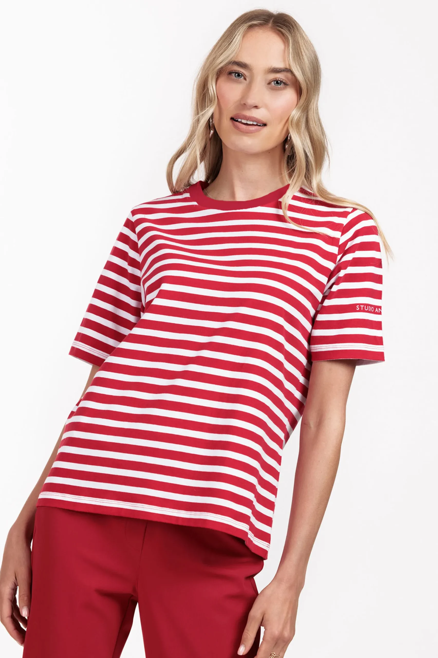 Steffie stripe tshirt - red/offwhite