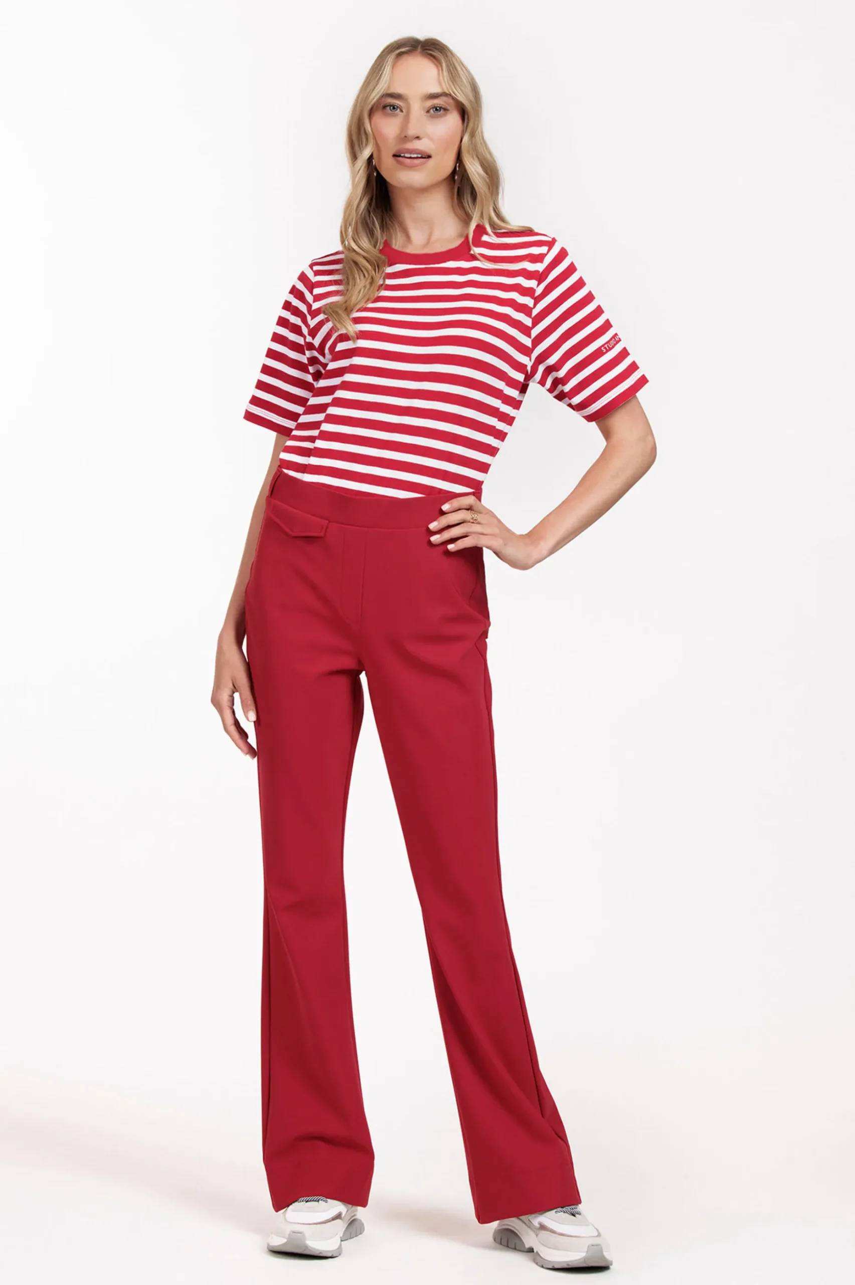 Steffie stripe tshirt - red/offwhite