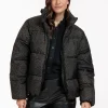 Tanner puffer leopard jacket - new army/black