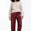 Tracey sequins trousers - merlot