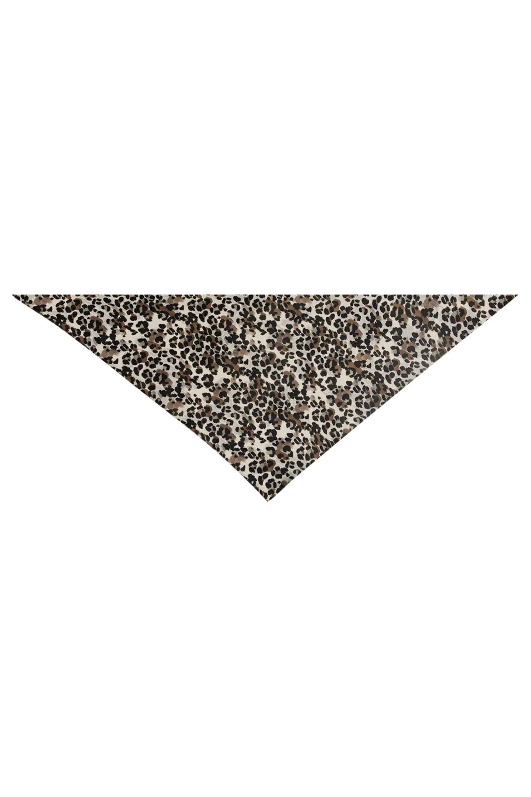 Triangle leopard crepe scarf - kit/chocolate