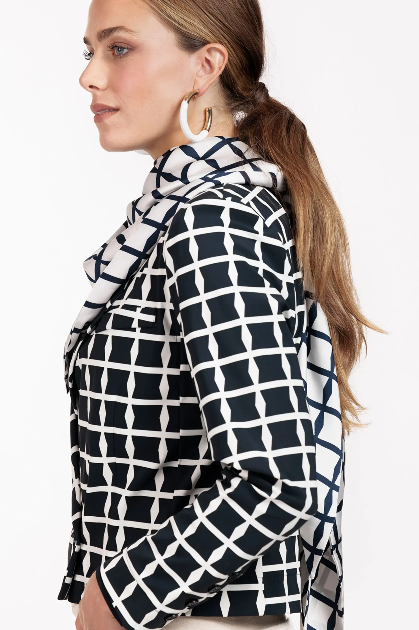 Triangle squares scarf - kit/dark blue