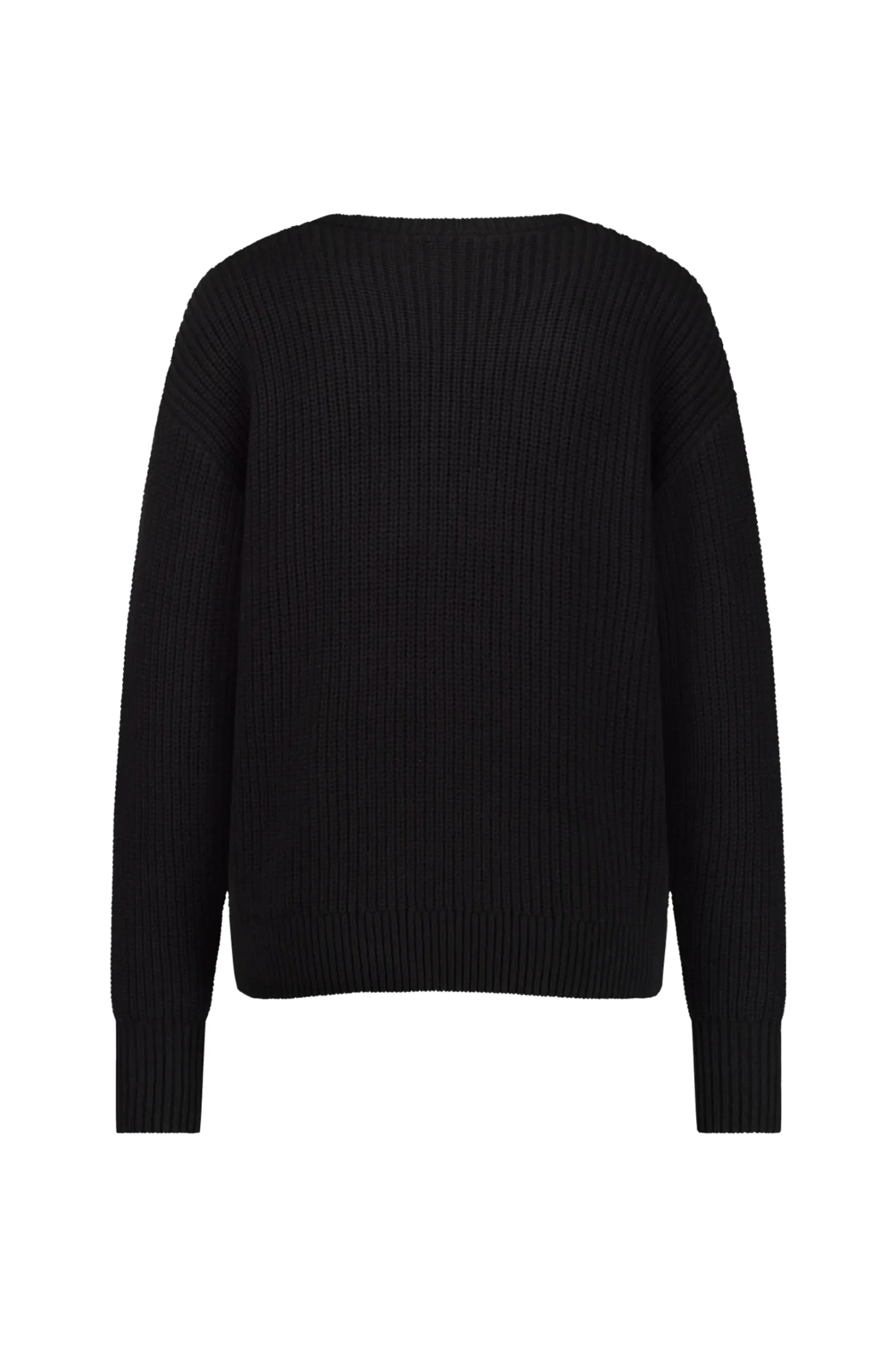 Valerie chunky flower pullover - black