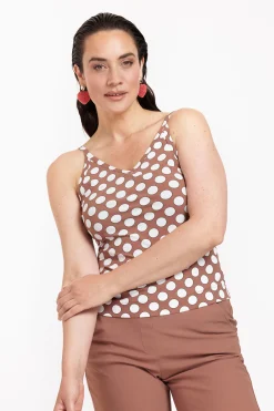 Vive dot top - chocolate/off white