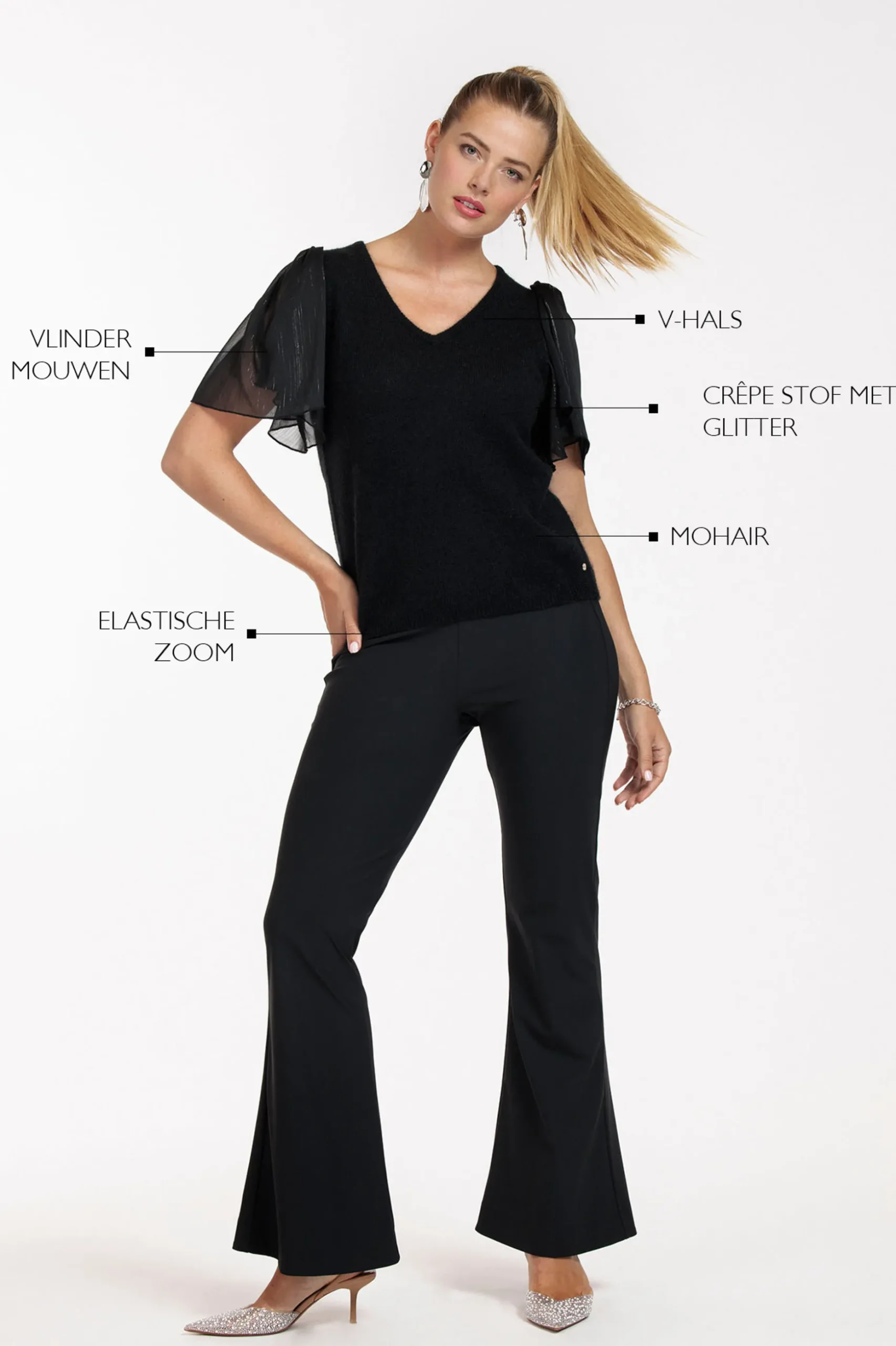 Vlinder mohair pullover - black